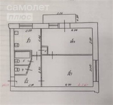 2-к квартира, 5/5 эт., 39м²