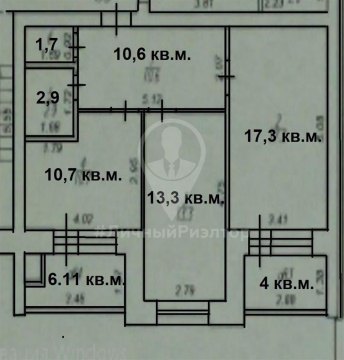 2-к квартира, 4/10 эт., 56м²