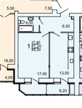 1-к квартира, 5/10 эт., 44м²