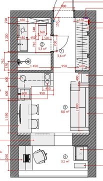 Студия, 1/8 эт., 18м²