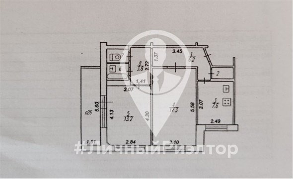 2-к квартира, 4/9 эт., 52м²