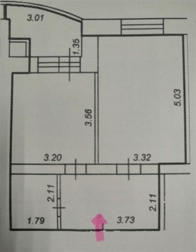 1-к квартира, 5/10 эт., 43м²