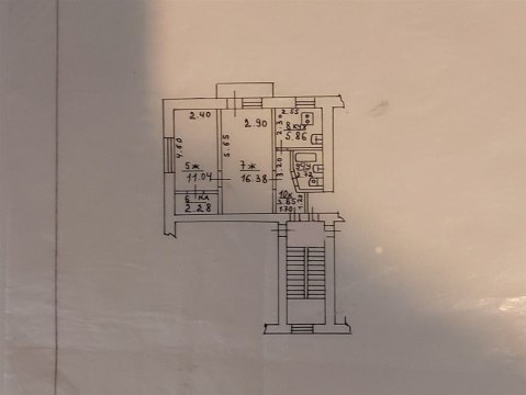 2-к квартира, 5/6 эт., 42м²