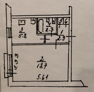 1-к квартира, 4/9 эт., 30м²