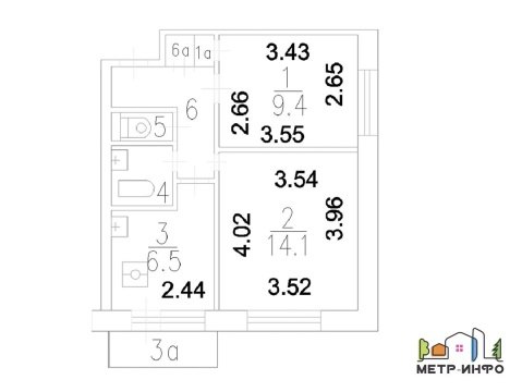 2-к квартира, 8/12 эт., 40м²