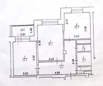 2-к квартира, 6/10 эт., 60м²