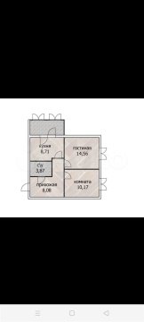 2-к квартира, 2/6 эт., 47м²