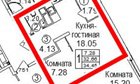 1-к квартира, 18/25 эт., 36м²